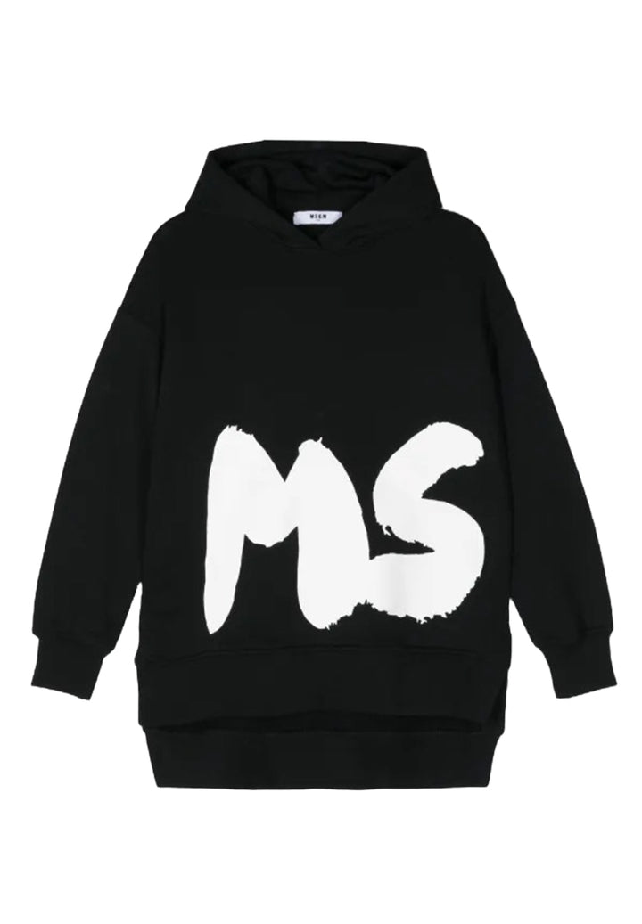 Robe sweat-shirt noire pour fille