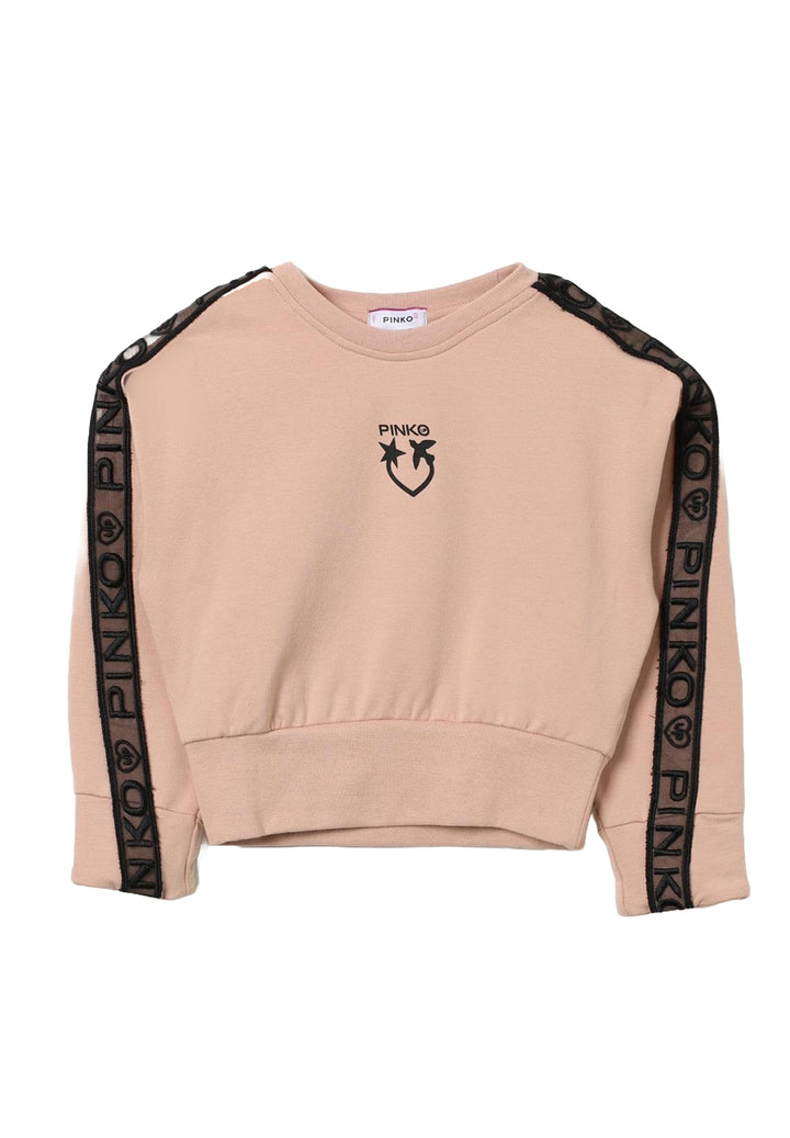 Felpa girocollo rosa per bambina