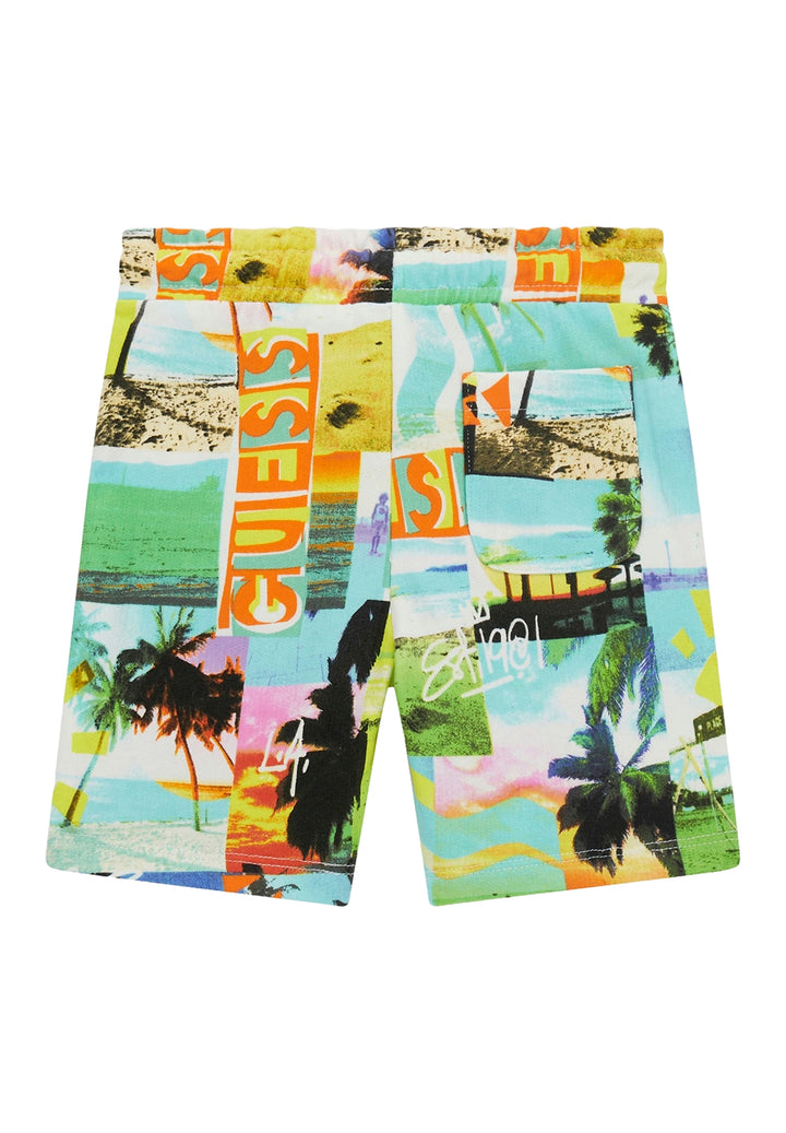 Bermuda felpa multicolor per neonato