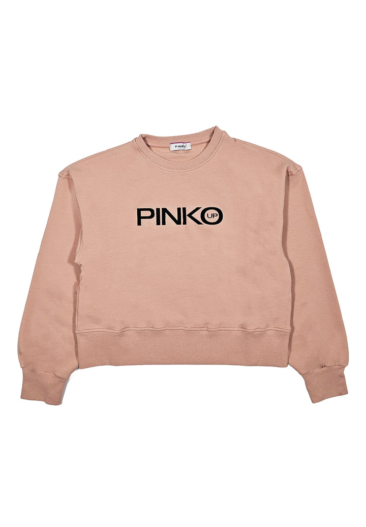 Sweat-shirt ras du cou rose pour fille