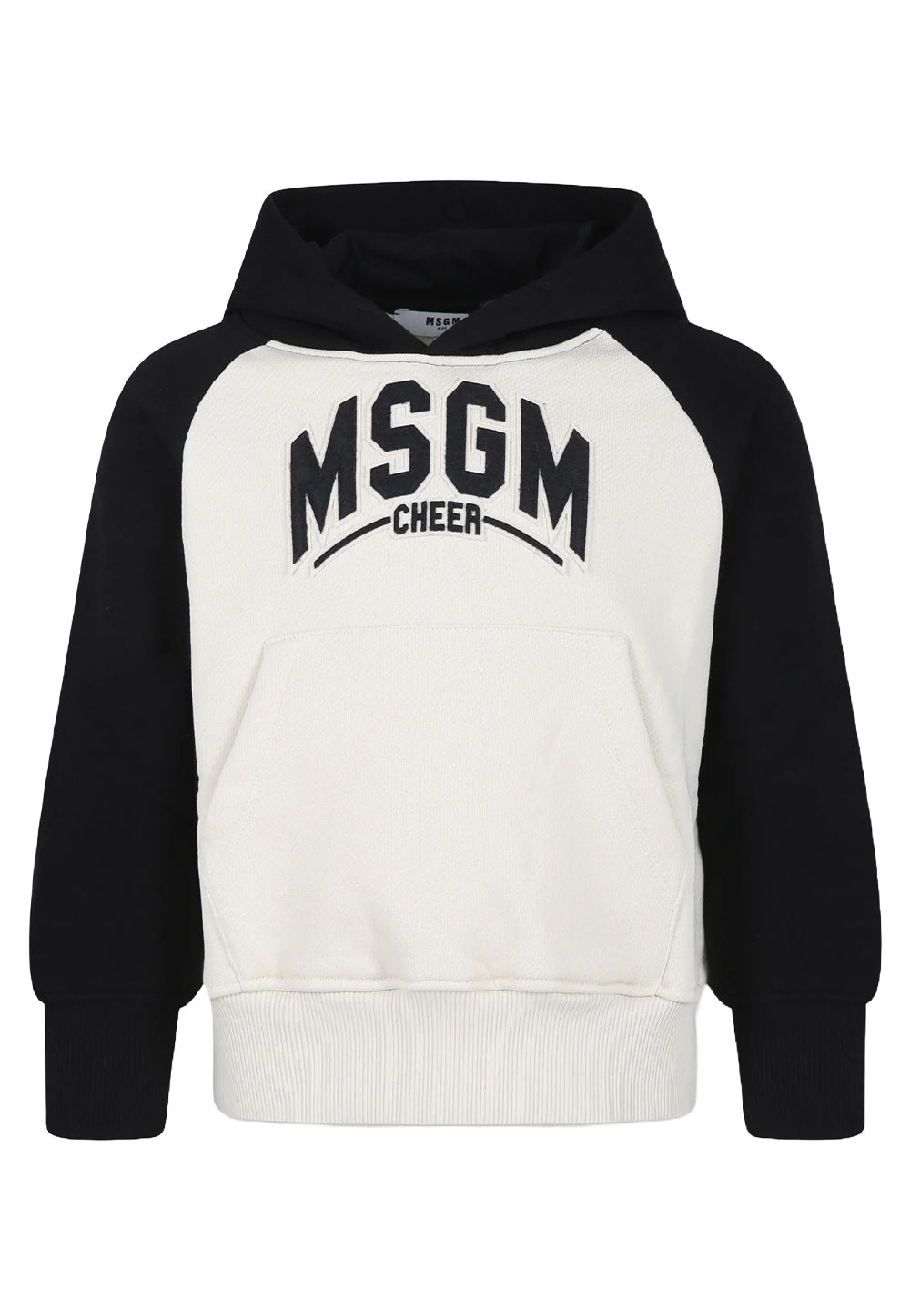 Sweat à capuche crème-noir pour garçon