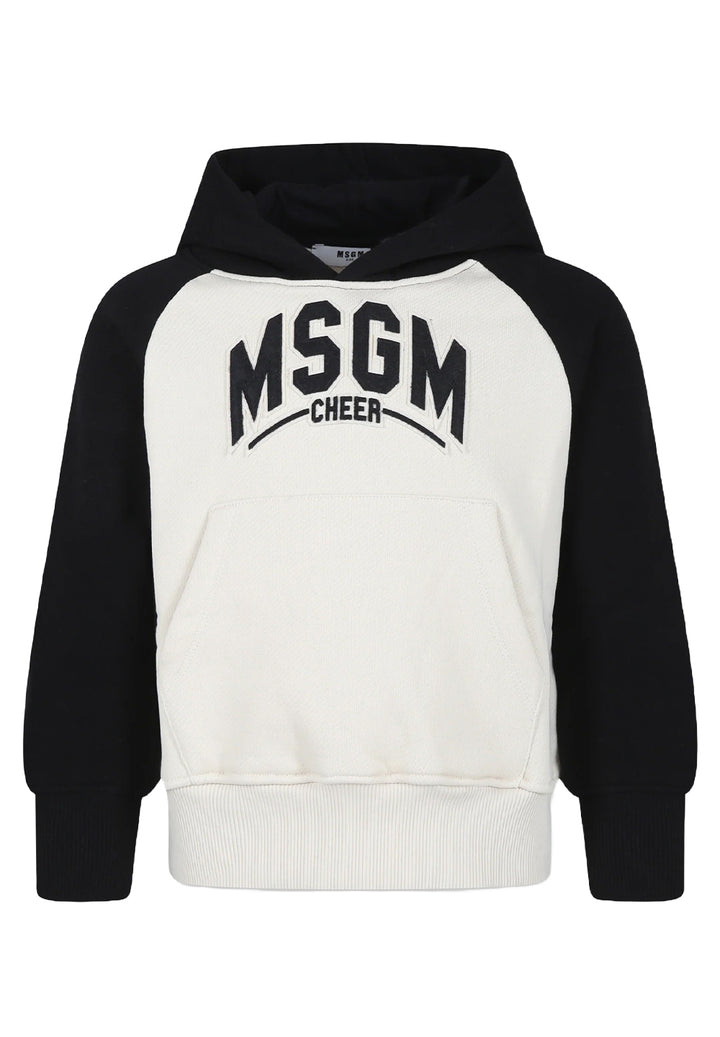 Sweat à capuche crème-noir pour garçon