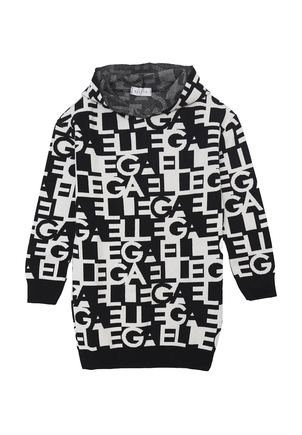 Robe en tricot noir et blanc pour fille