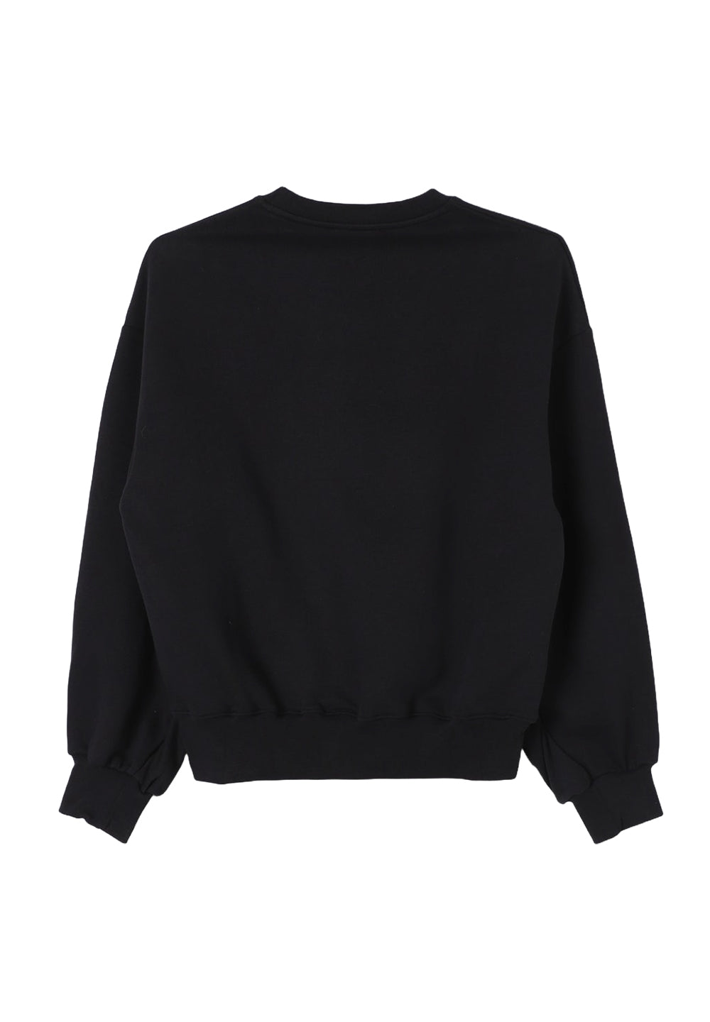Sweat-shirt noir à col rond pour fille