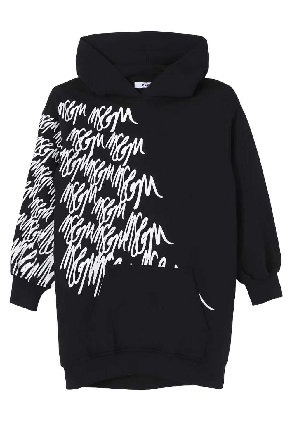 Robe sweat-shirt noire pour fille