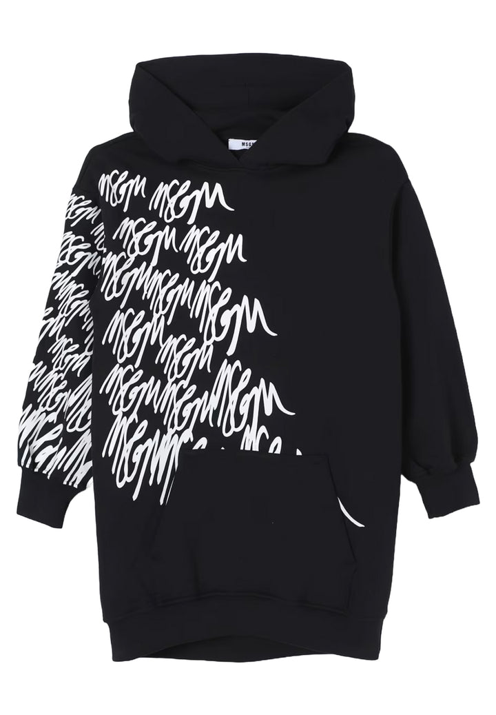 Robe sweat-shirt noire pour fille
