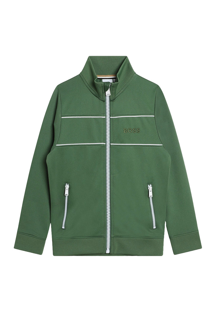 Grünes Sweatshirt mit Reißverschluss für Jungen