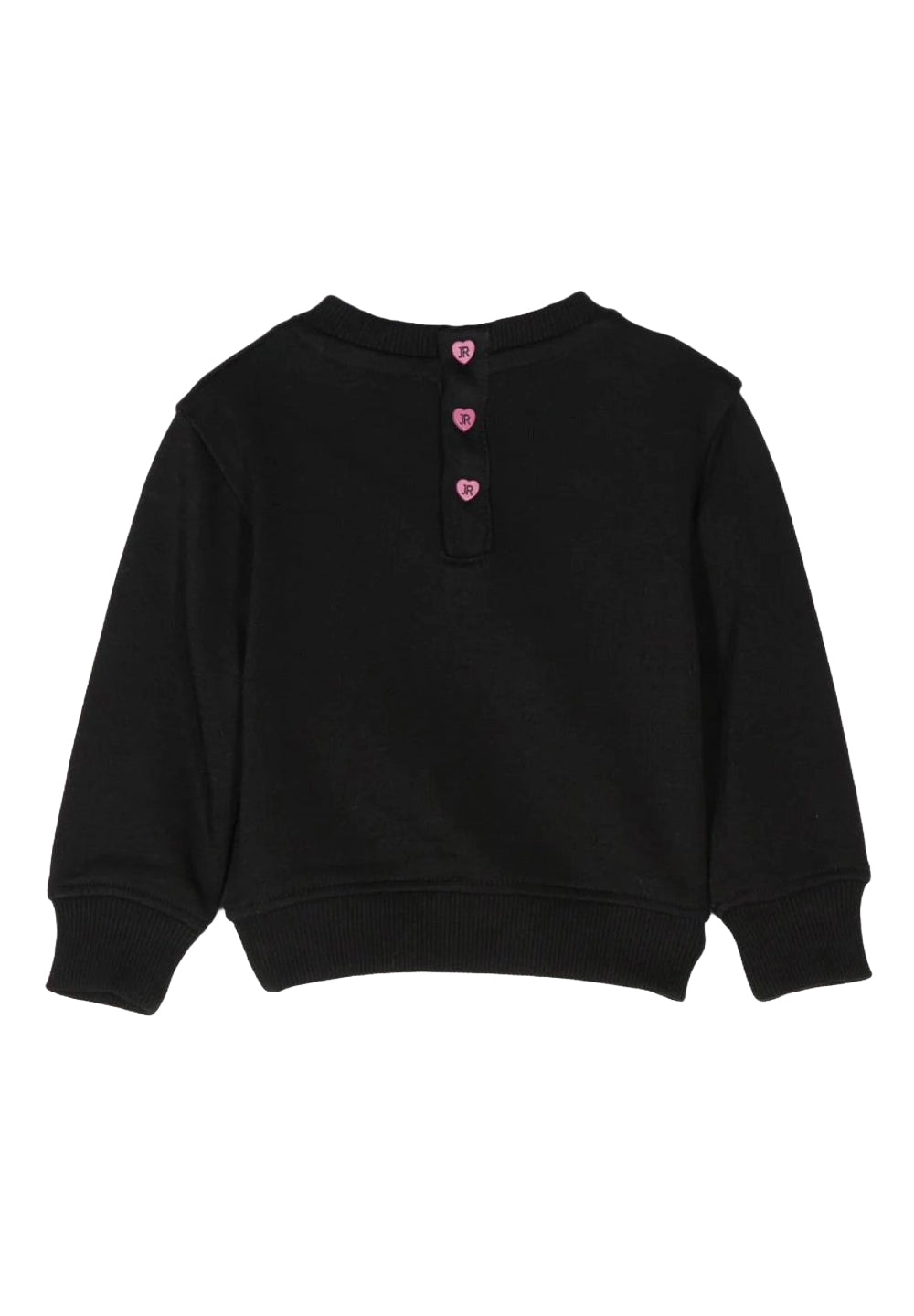Sweat-shirt noir à col rond pour bébé fille