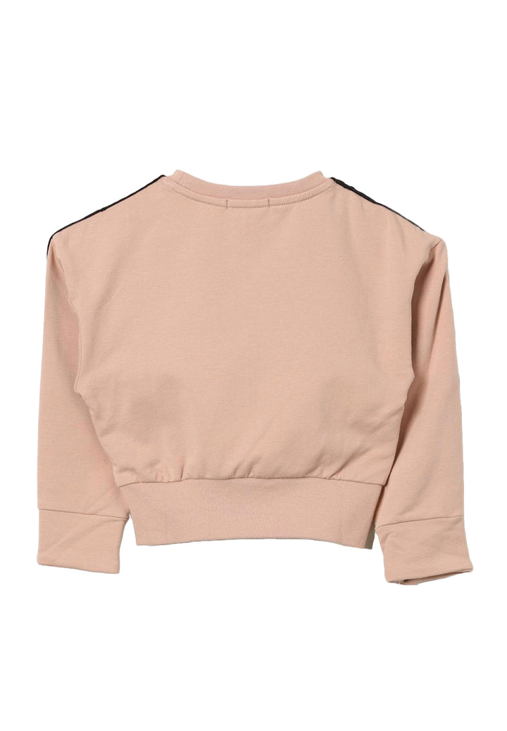 Felpa girocollo rosa per bambina