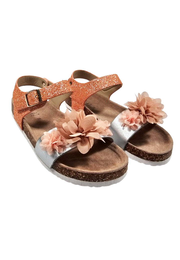Sandali glitter corallo per bambina