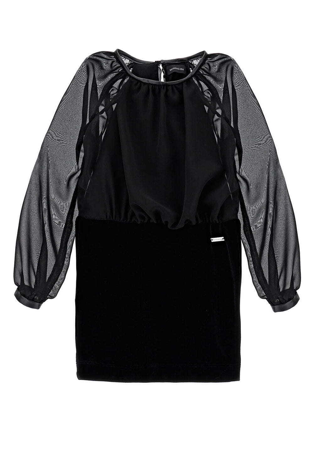 Schwarzes Chenillekleid für Mädchen