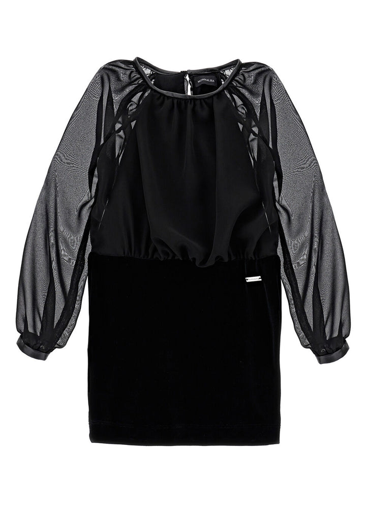 Schwarzes Chenillekleid für Mädchen
