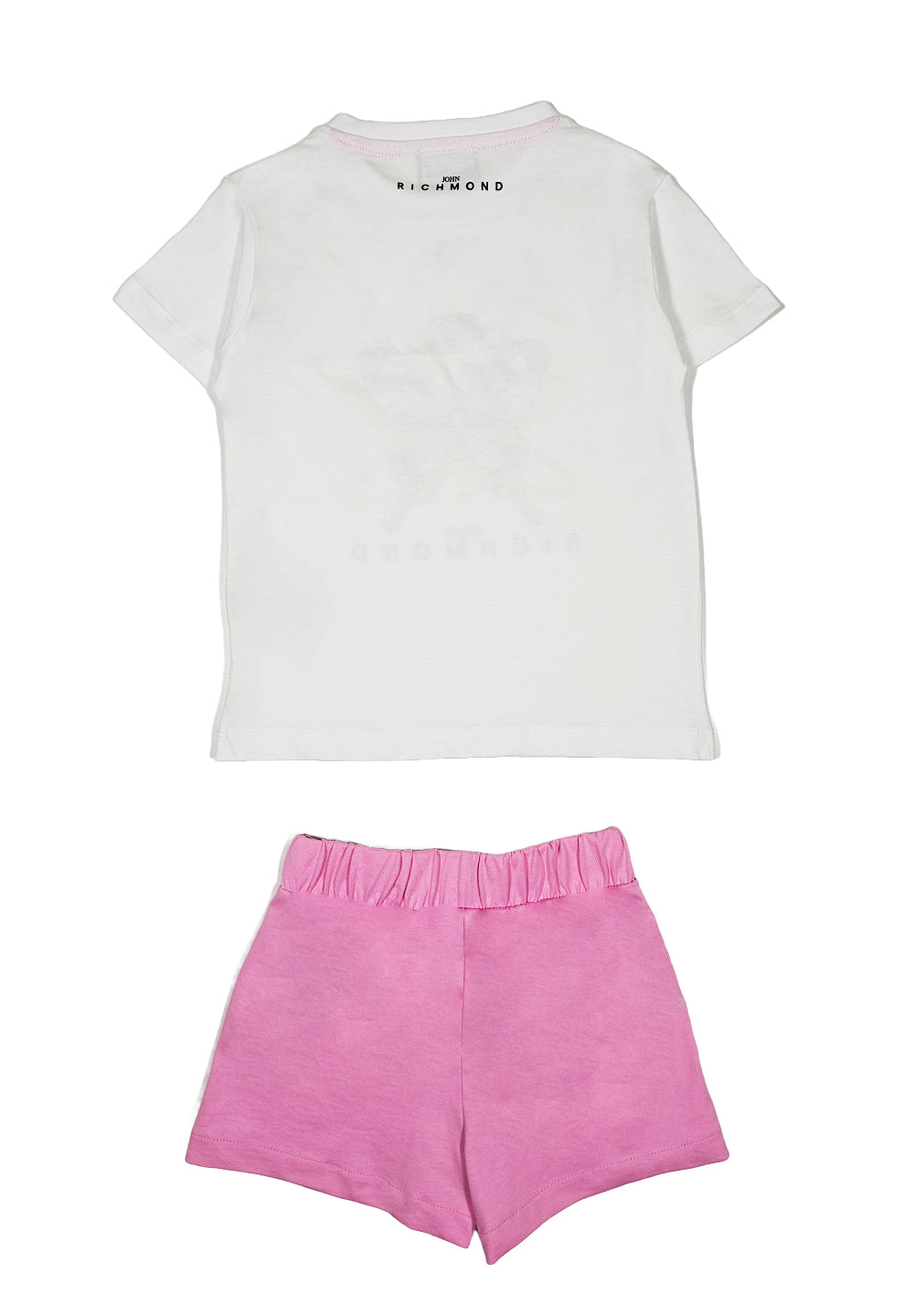 Completo bianco-rosa per bambina