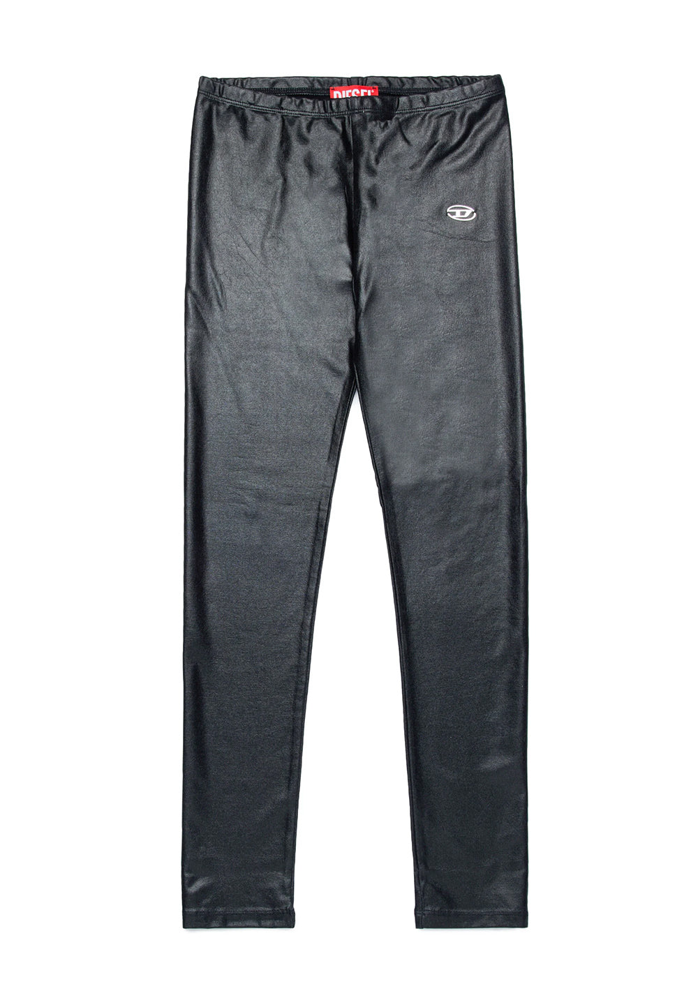 Schwarze Kunstleder-Leggings für Mädchen