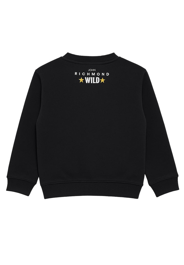 Sweat-shirt noir à col rond pour nouveau-nés