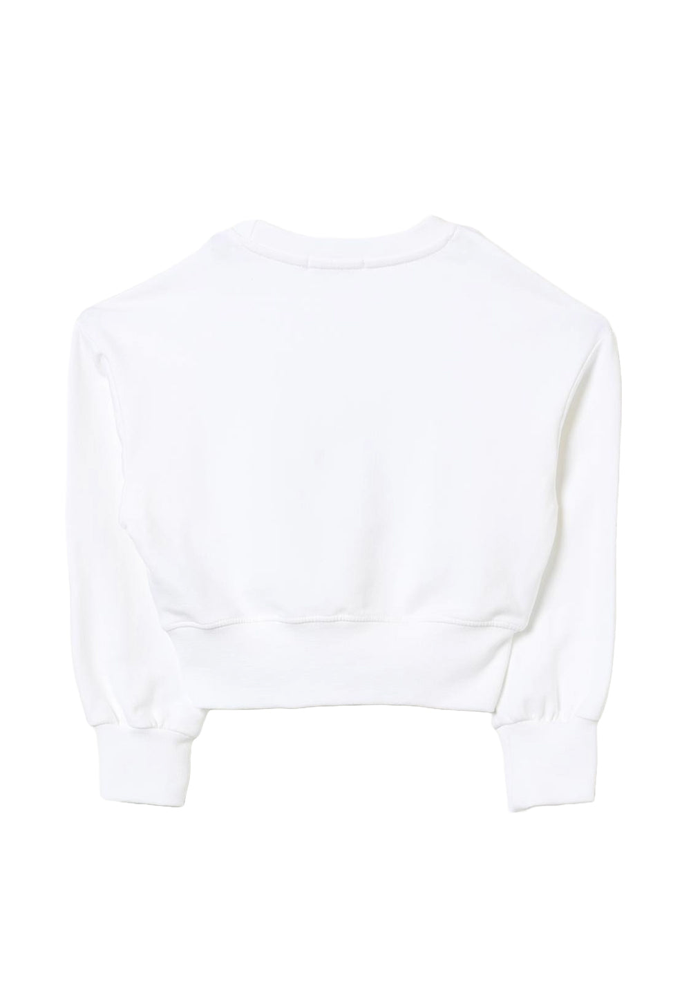 Sweat-shirt blanc à col rond pour fille