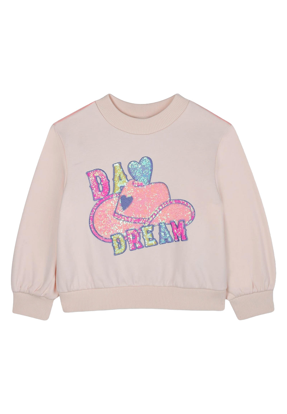 Felpa girocollo rosa per bambina