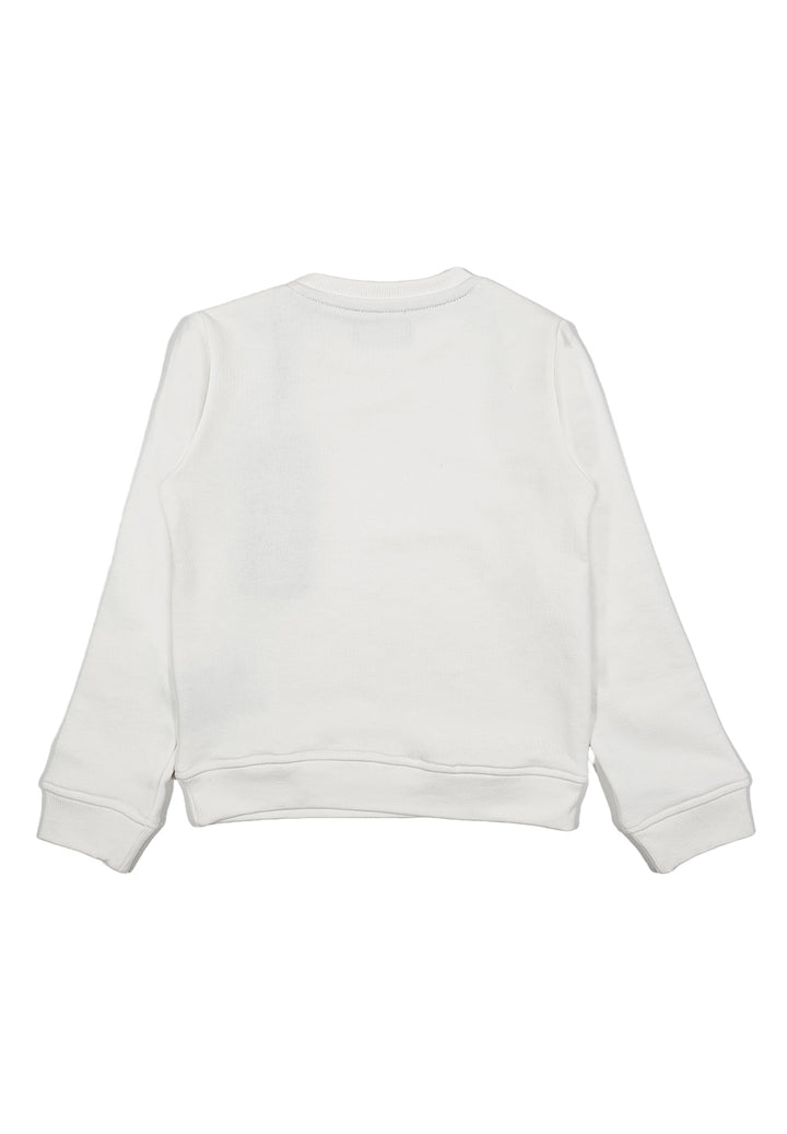 Sweat-shirt blanc à col rond pour bébé fille