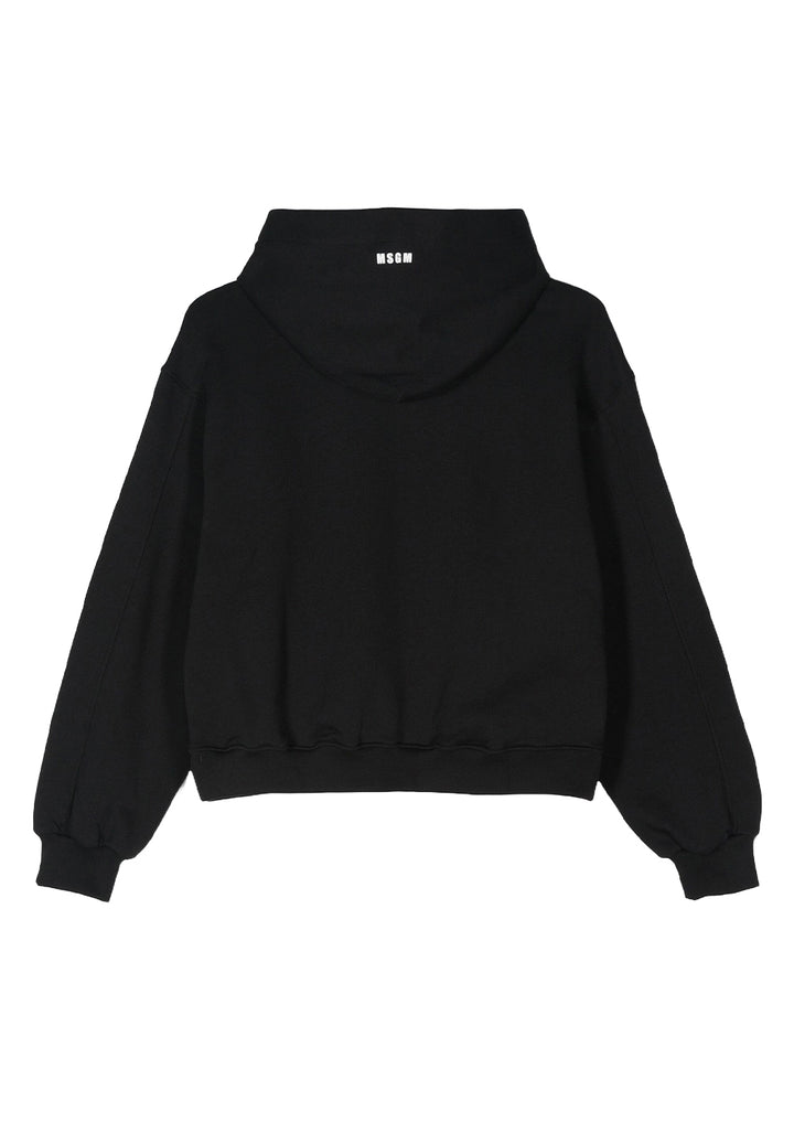 Sweat à capuche noir pour fille