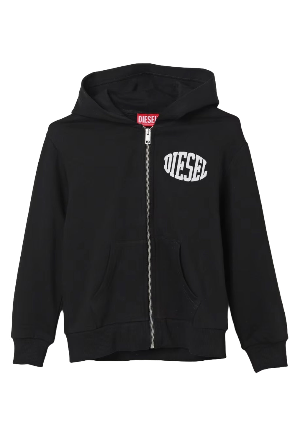 Schwarzes Kapuzensweatshirt mit Reißverschluss für Jungen