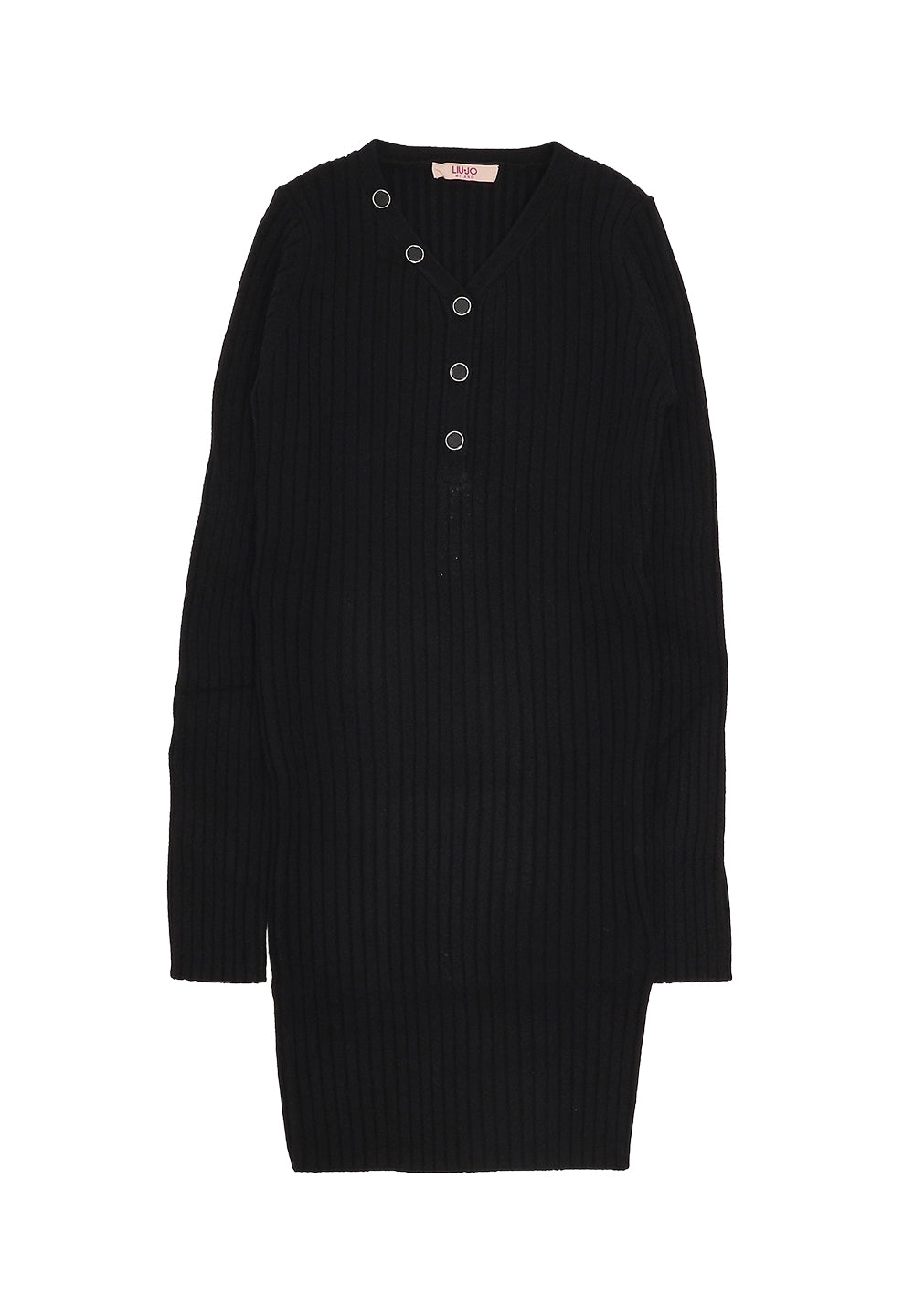 Schwarzes Strickkleid für Mädchen