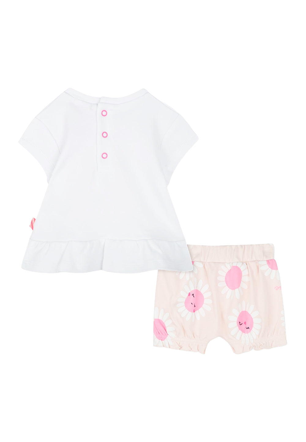 Completo bianco-rosa per neonata