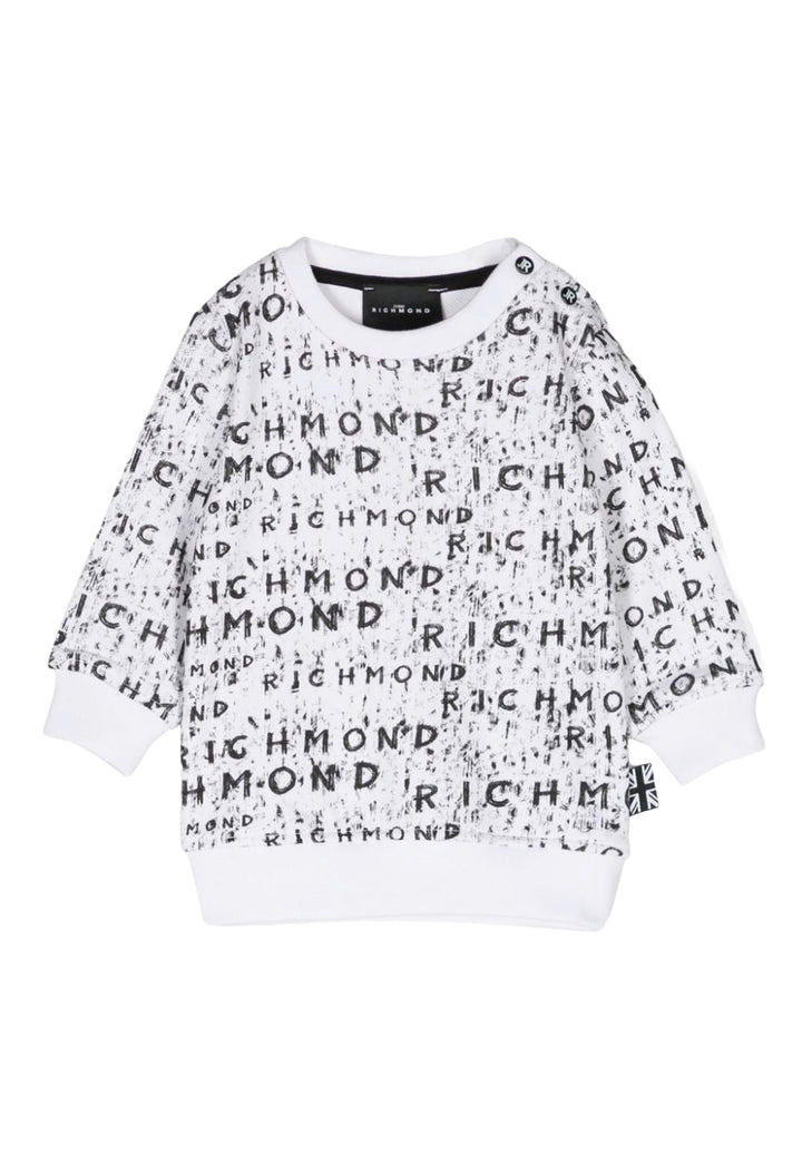 Sweat-shirt blanc à col rond pour enfant