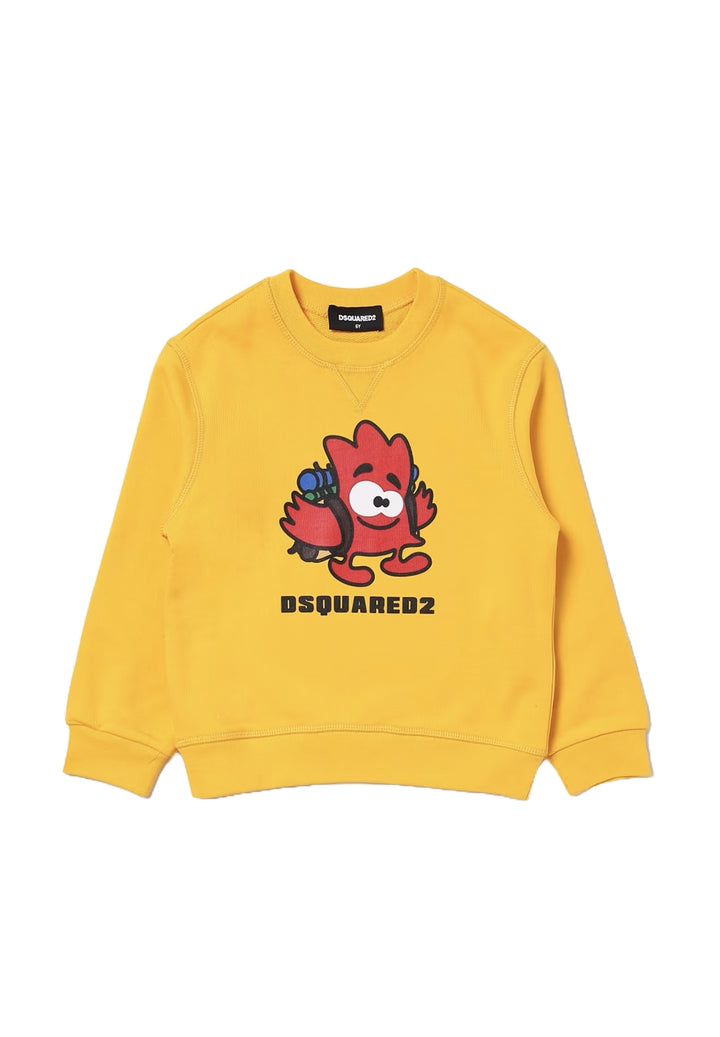 Felpa girocollo giallo per bambino