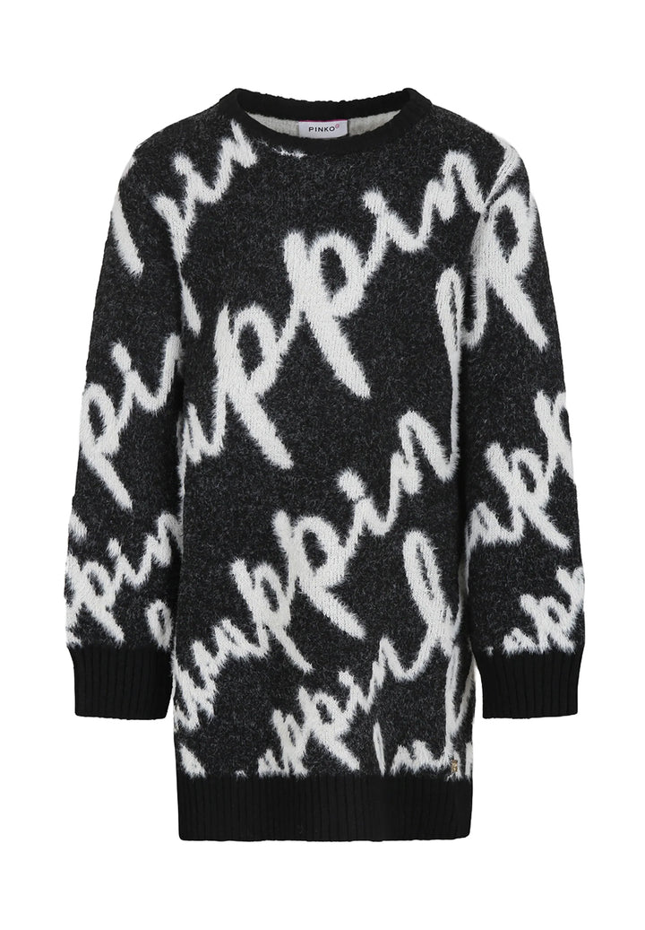 Vestito in maglia nero per bambina