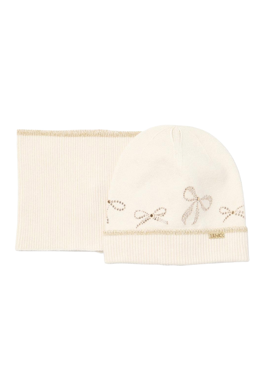 Set cappello crema per bambina