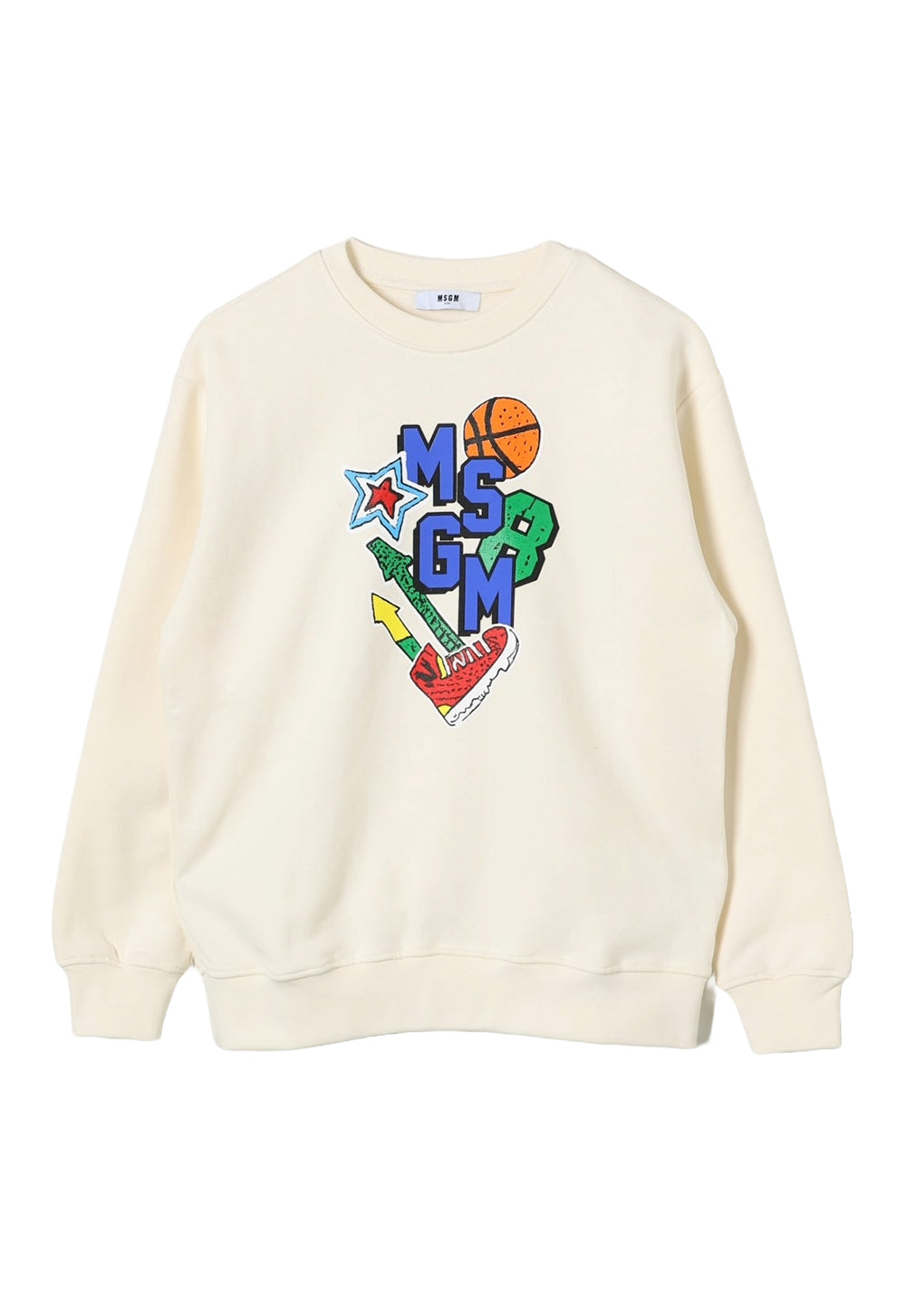 Sweat-shirt ras du cou crème pour enfant