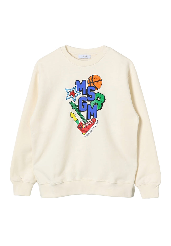 Sweat-shirt ras du cou crème pour enfant