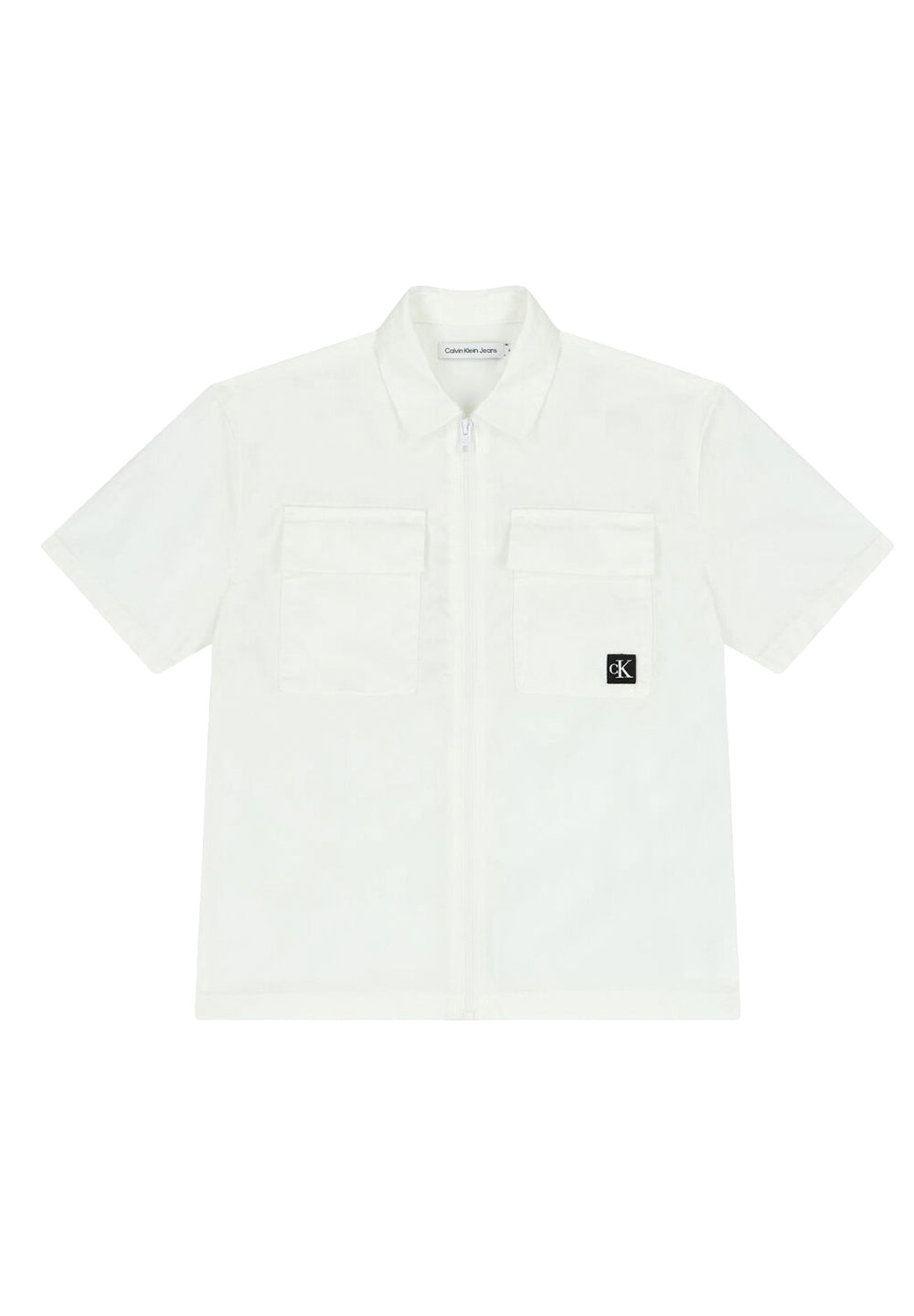 Camicia con zip bianca per bambino