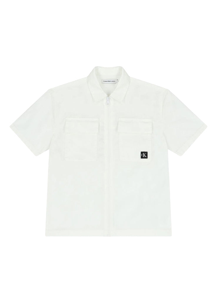 Camicia con zip bianca per bambino