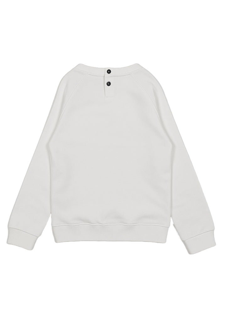 Sweat-shirt blanc à col rond pour bébé fille