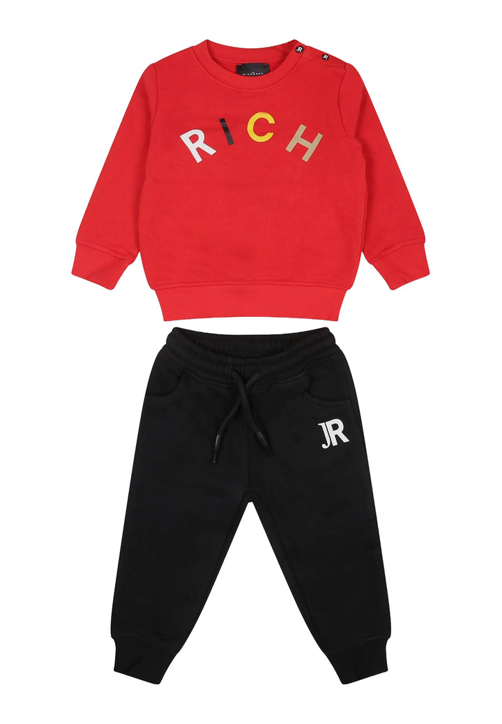 Ensemble sweat-shirt rouge et noir pour nouveau-né
