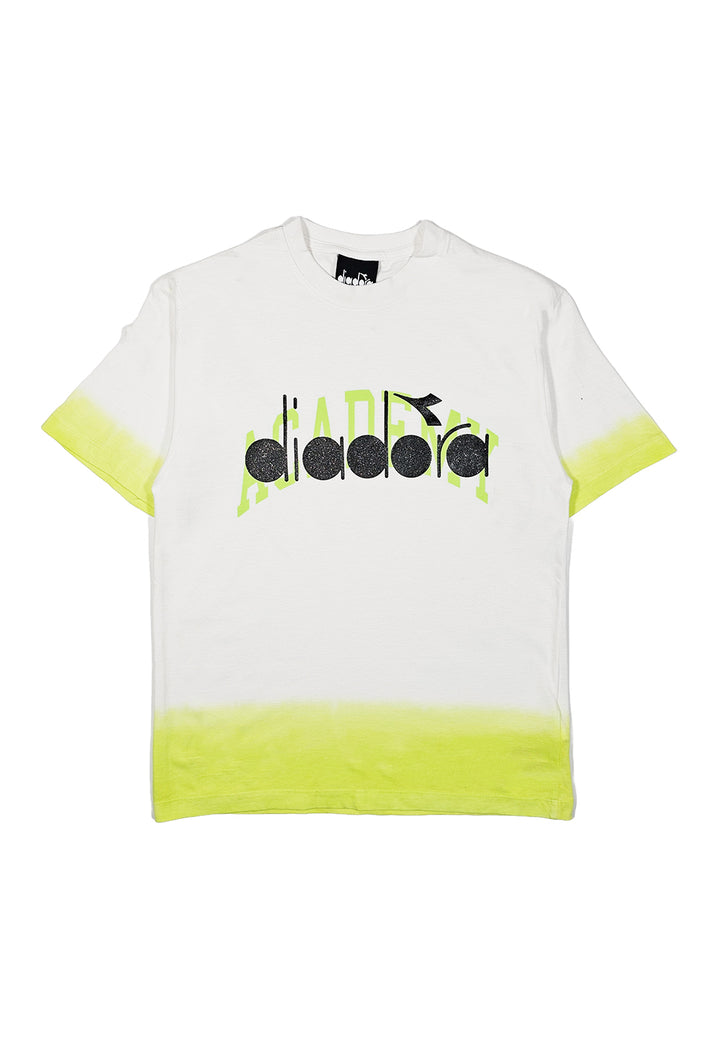 T-shirt bianca-verde per bambina