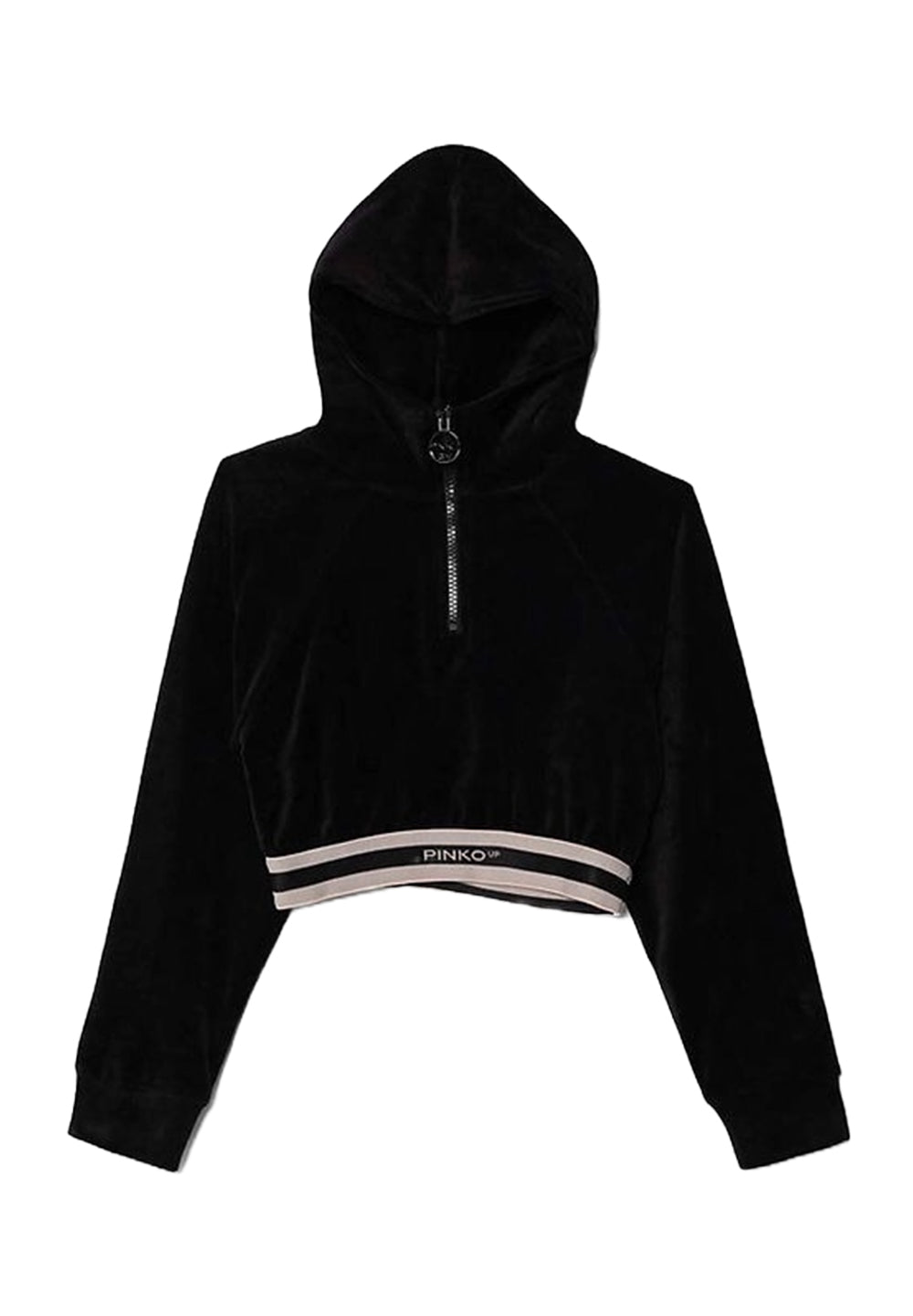 Sweat à capuche en chenille noir pour fille
