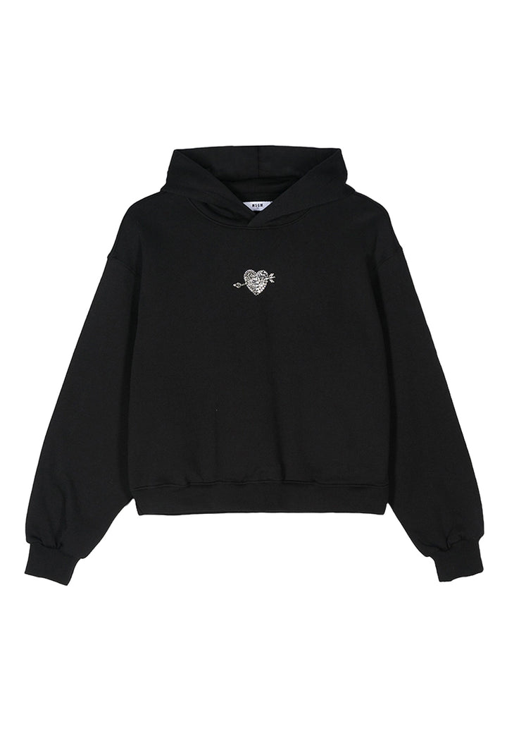 Sweat à capuche noir pour fille