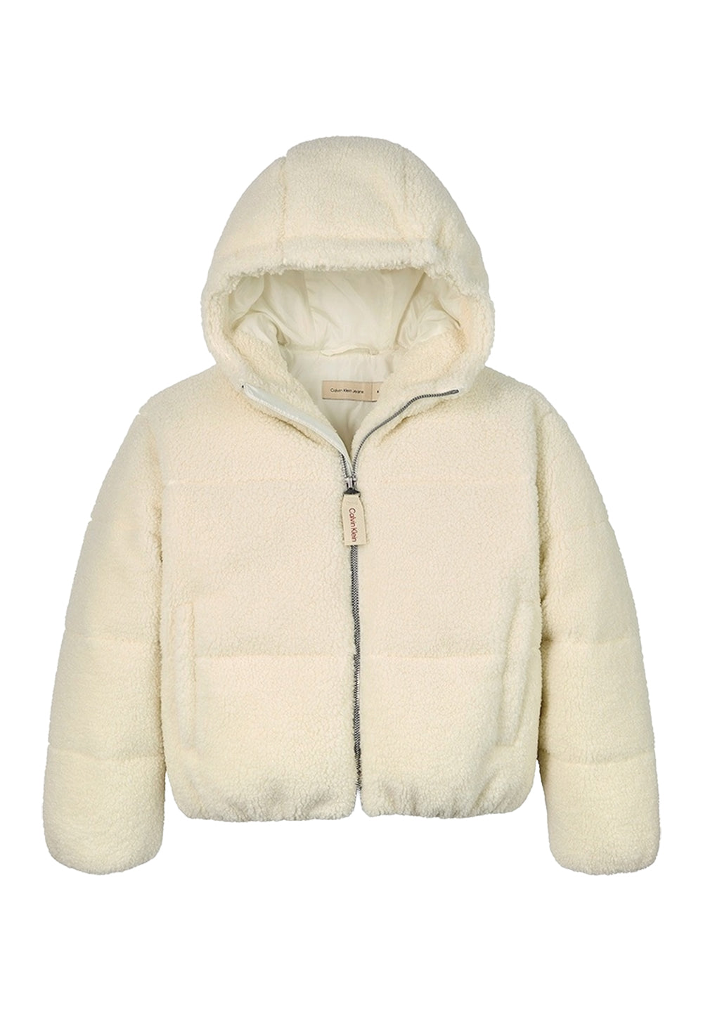 Giubbotto teddy crema per bambina