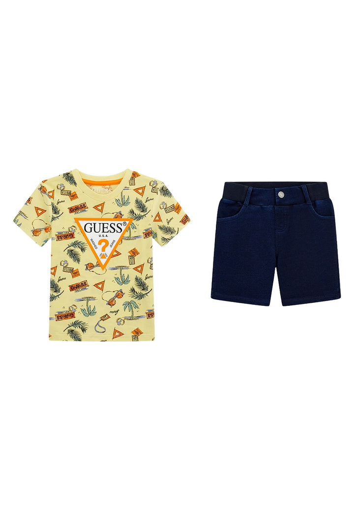 Completo felpa giallo-blu per bambino