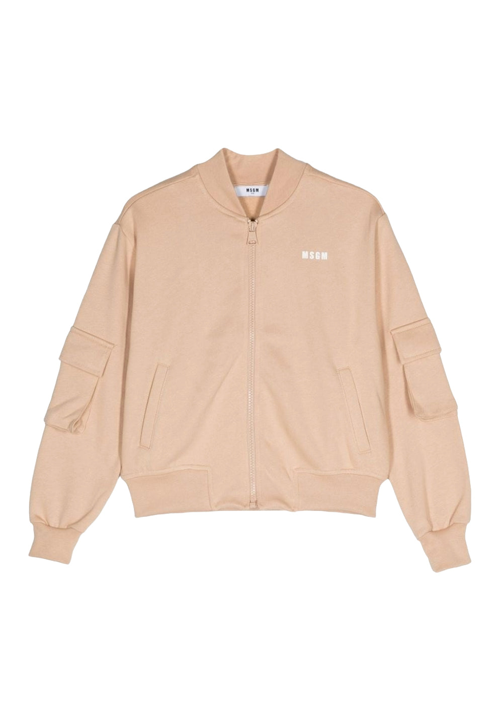 Sweat-shirt zippé beige unisexe