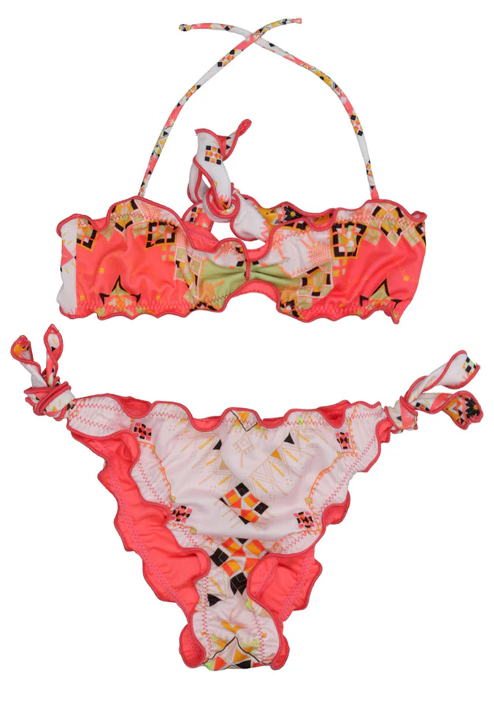 Costume bikini arancione fluo per bambina