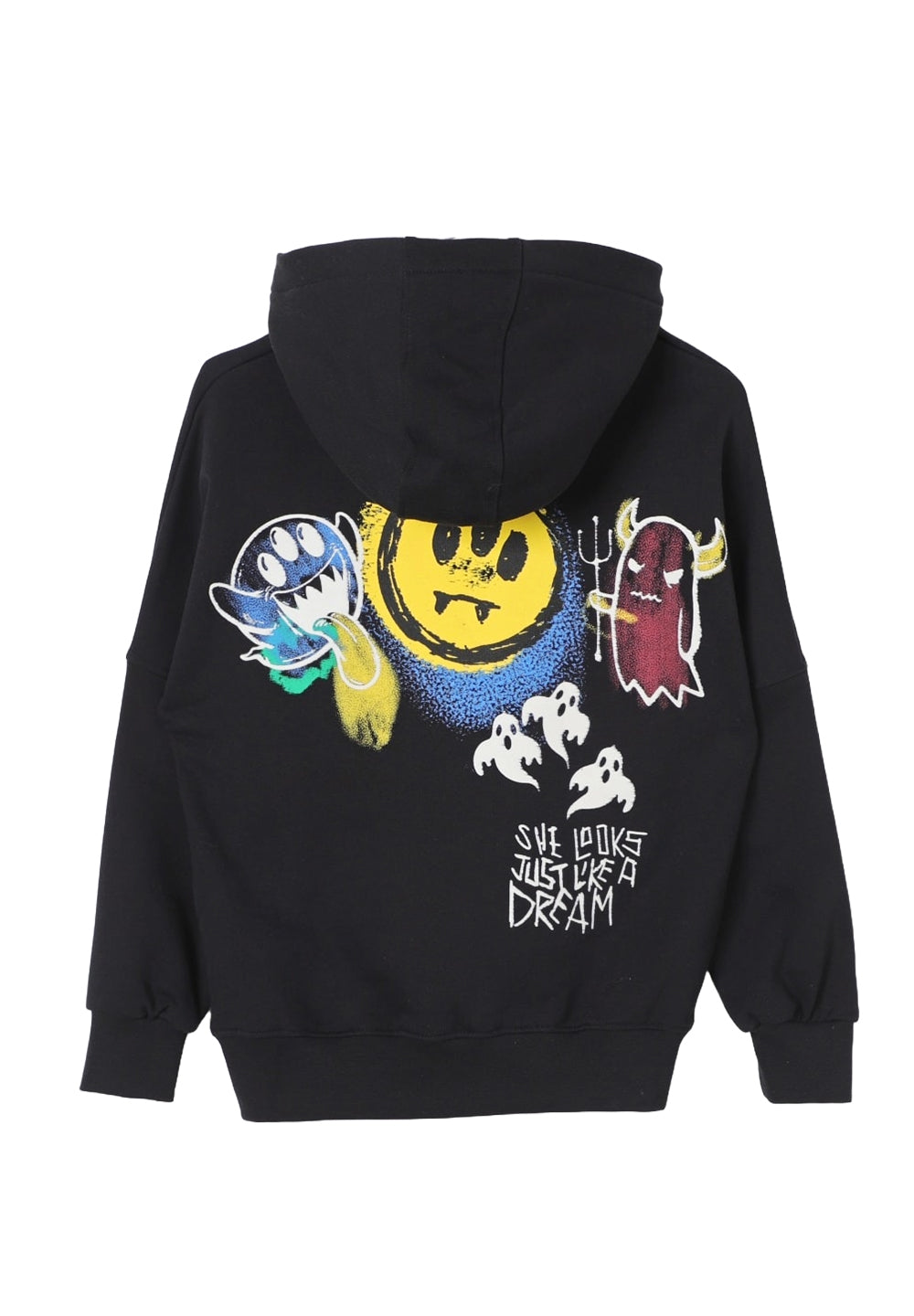 Felpa cappuccio nera per bambino