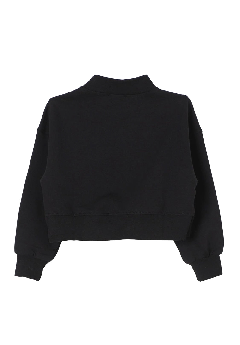 Sweat-shirt noir à col rond pour fille