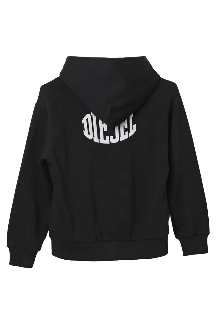 Schwarzes Kapuzensweatshirt mit Reißverschluss für Jungen