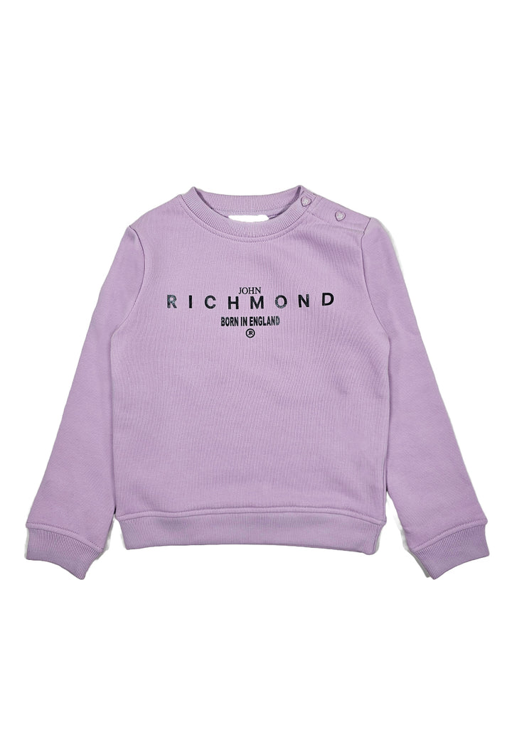 Sweat-shirt ras du cou lilas pour bébé fille