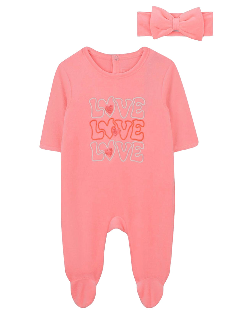 Barboteuse rose pour bébé fille
