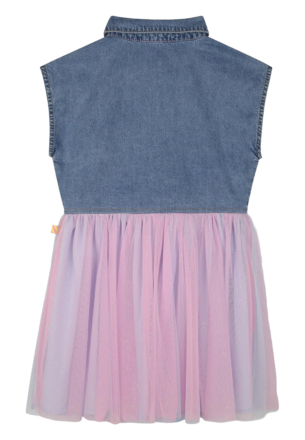 Robe bleu denim-rose pour fille