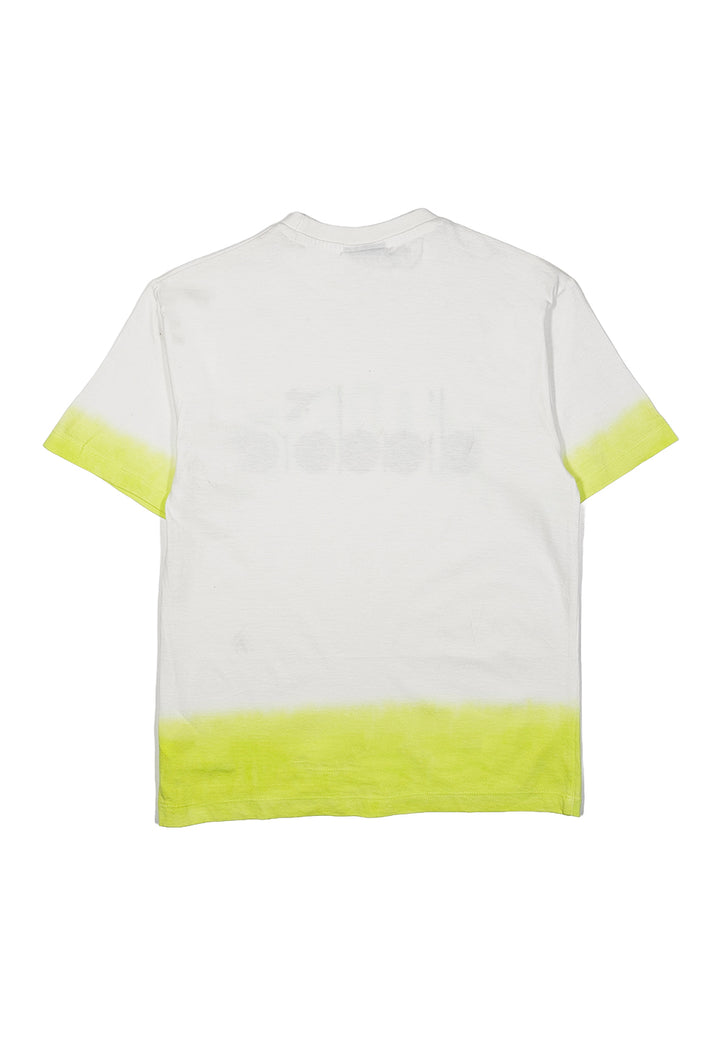 T-shirt bianca-verde per bambina
